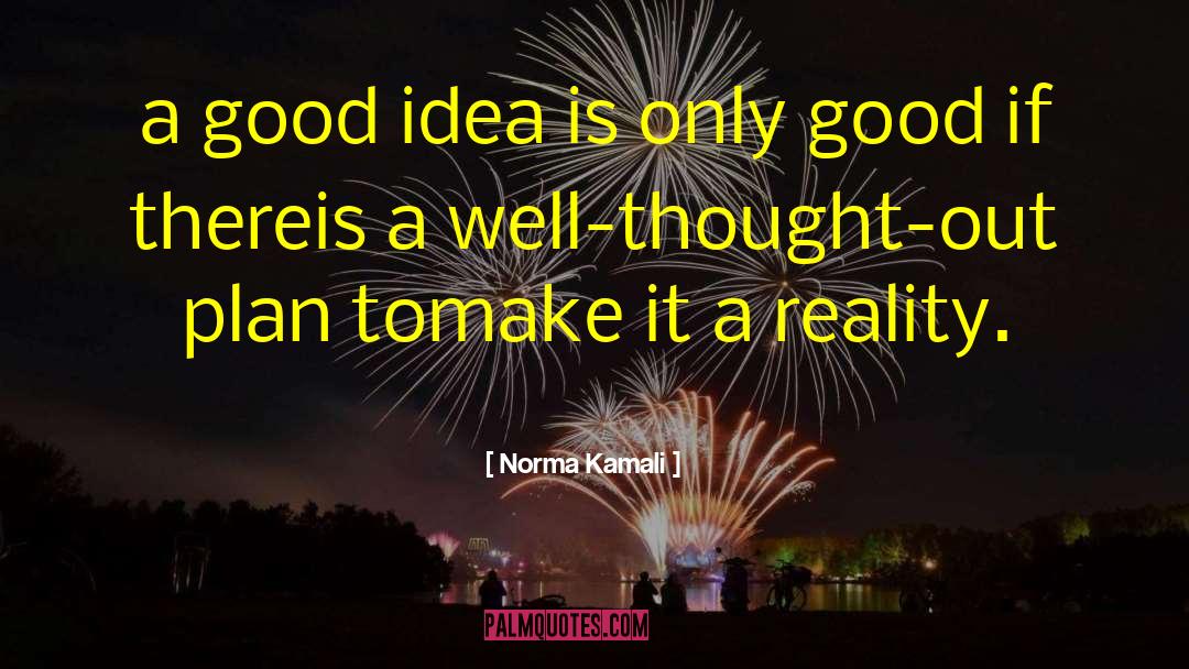 Norma Kamali Quotes: a good idea is only