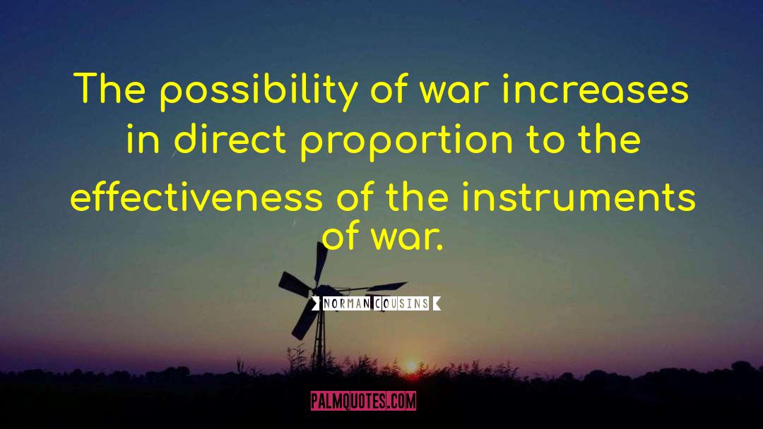 Norman Cousins Quotes: The possibility of war increases