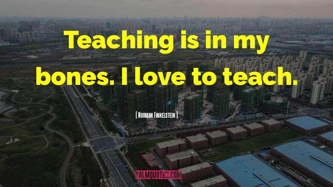 Norman Finkelstein Quotes: Teaching is in my bones.