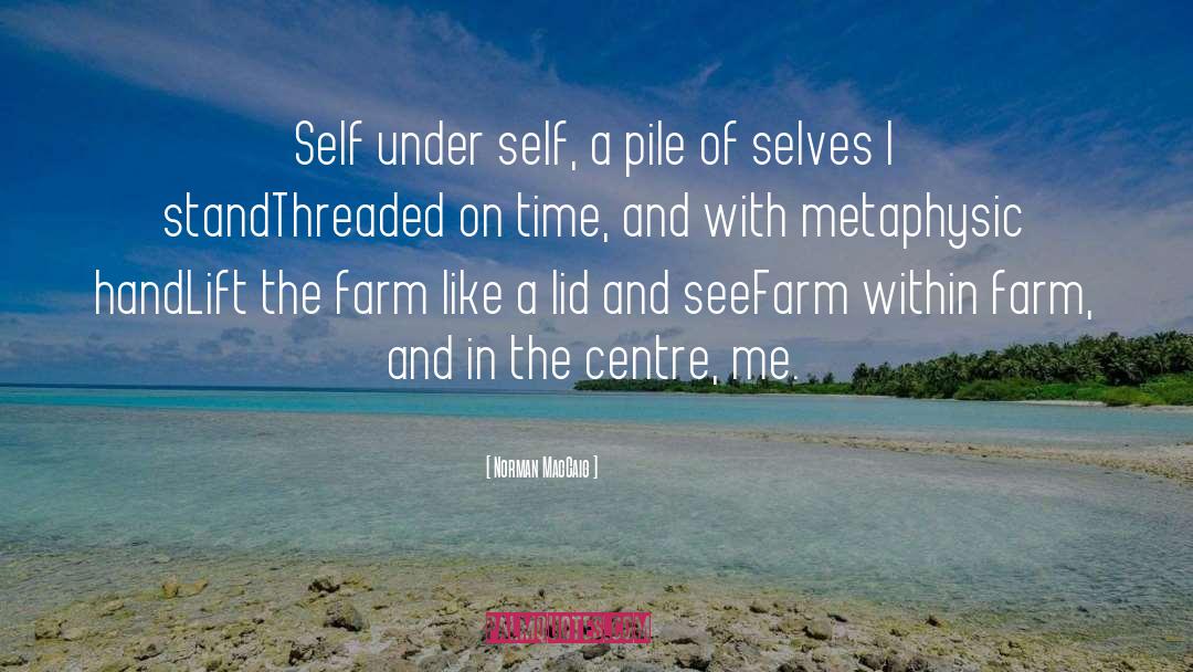 Norman MacCaig Quotes: Self under self, a pile