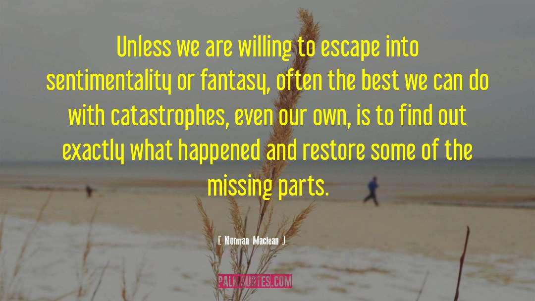 Norman Maclean Quotes: Unless we are willing to