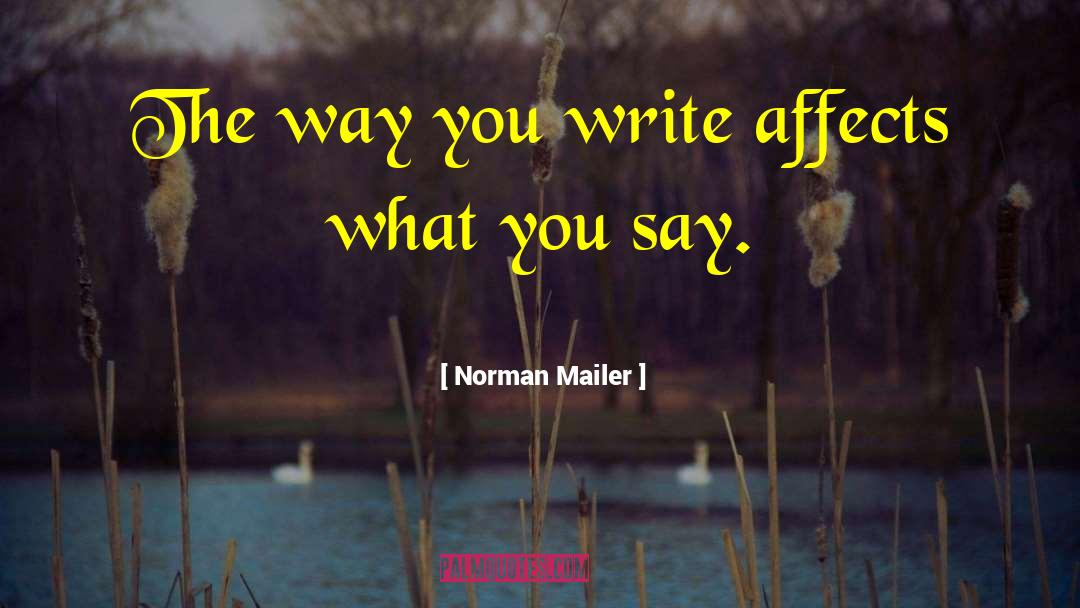 Norman Mailer Quotes: The way you write affects