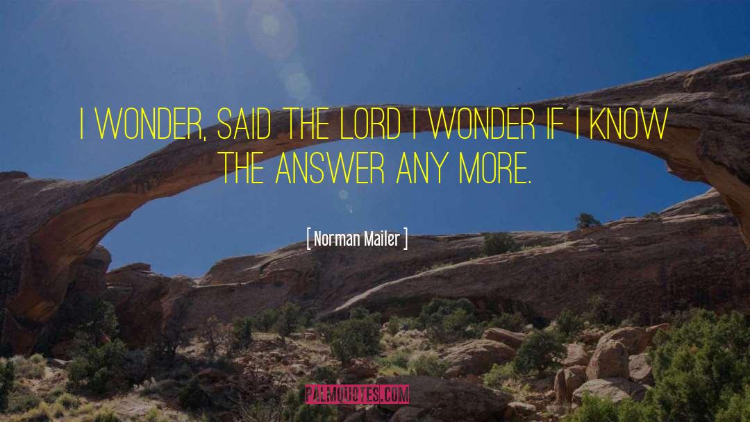Norman Mailer Quotes: I wonder, said the Lord