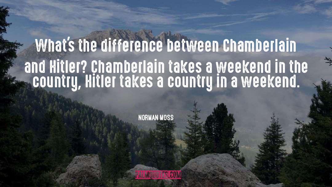 Norman Moss Quotes: What's the difference between Chamberlain