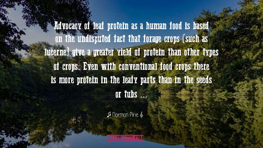 Norman Pirie Quotes: Advocacy of leaf protein as