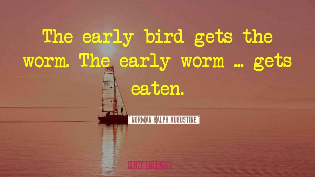 Norman Ralph Augustine Quotes: The early bird gets the