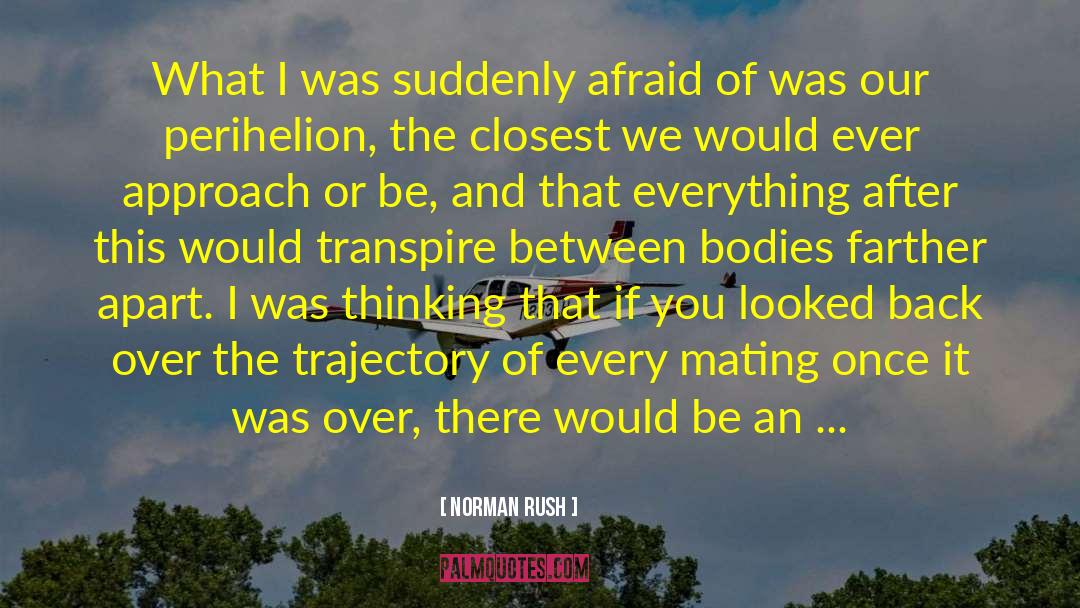 Norman Rush Quotes: What I was suddenly afraid