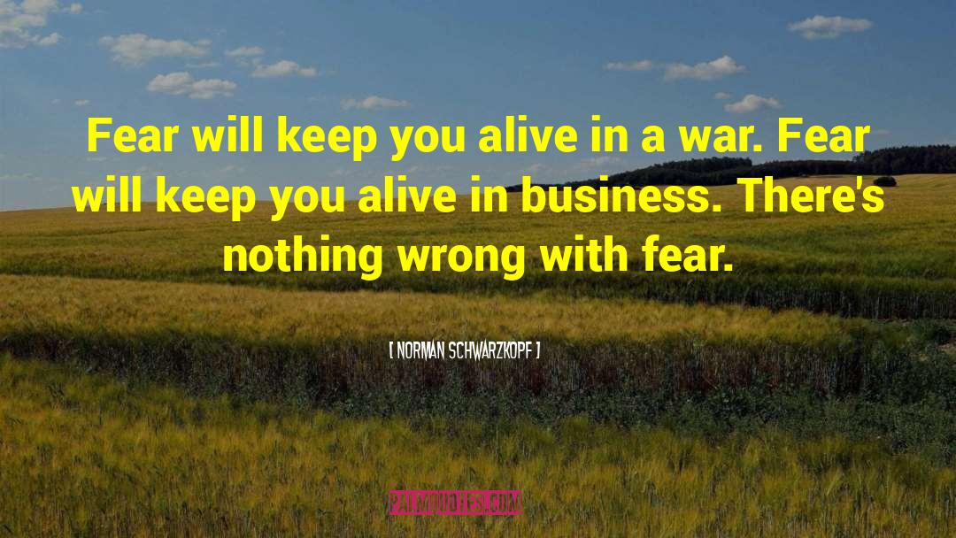 Norman Schwarzkopf Quotes: Fear will keep you alive