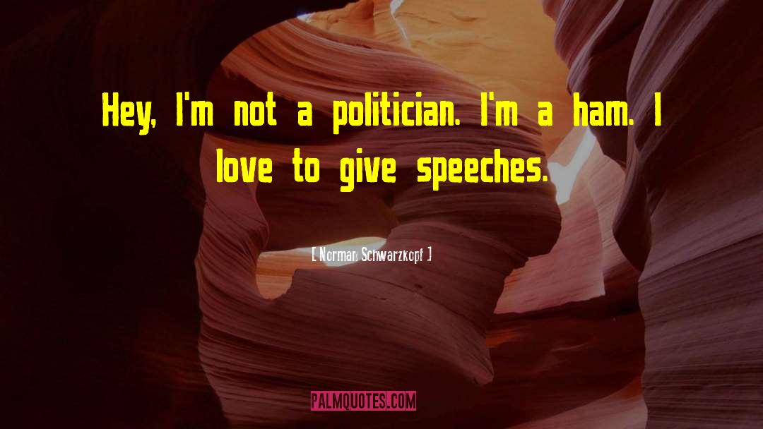 Norman Schwarzkopf Quotes: Hey, I'm not a politician.