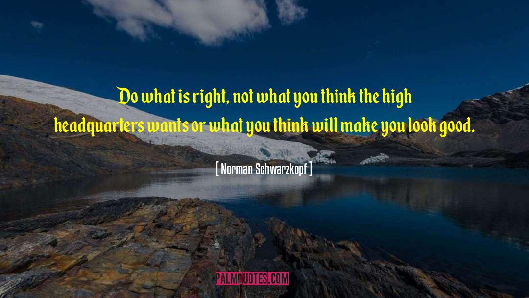 Norman Schwarzkopf Quotes: Do what is right, not