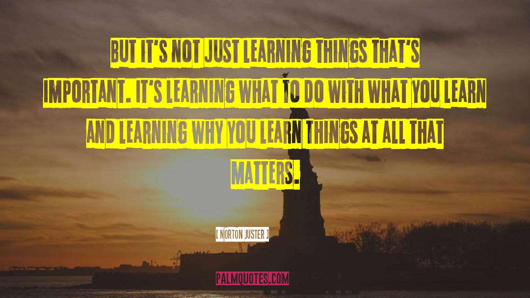 Norton Juster Quotes: But it's not just learning