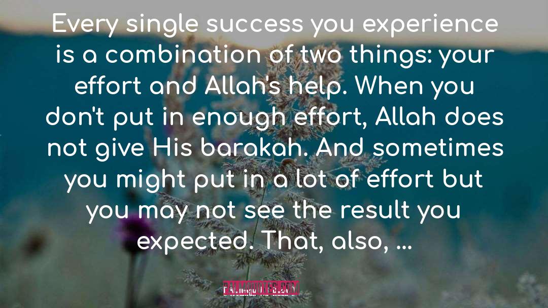 Nouman Ali Khan Quotes: Every single success you experience