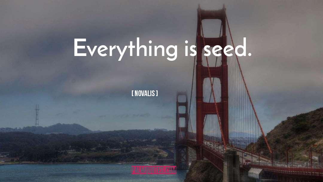 Novalis Quotes: Everything is seed.