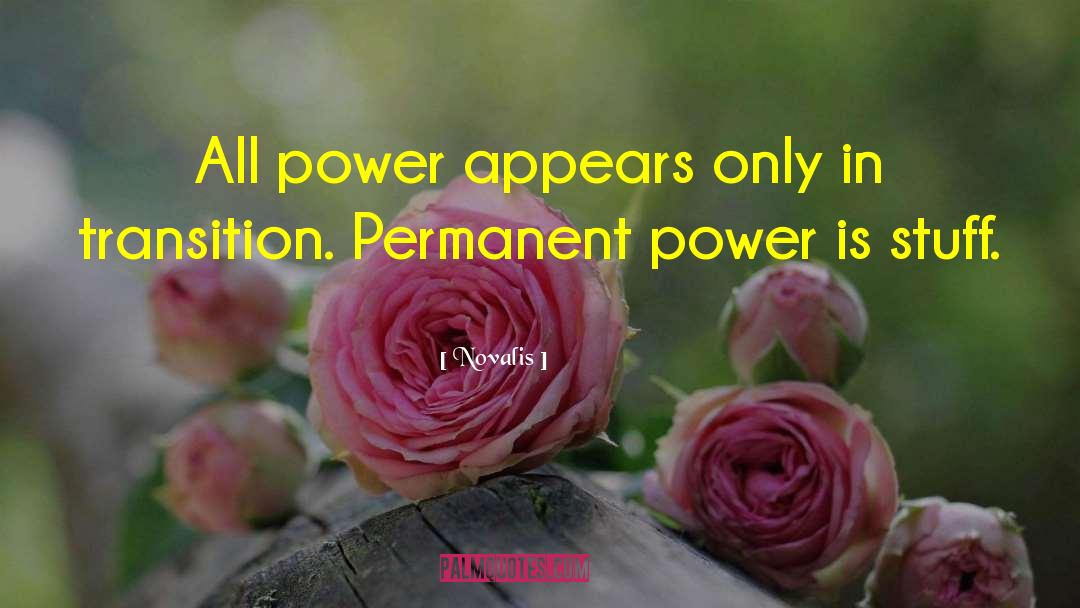 Novalis Quotes: All power appears only in