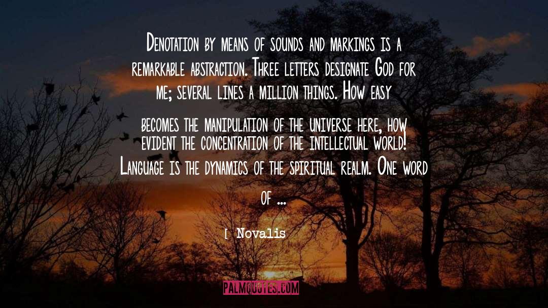 Novalis Quotes: Denotation by means of sounds