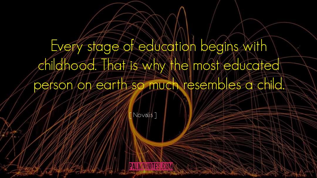 Novalis Quotes: Every stage of education begins