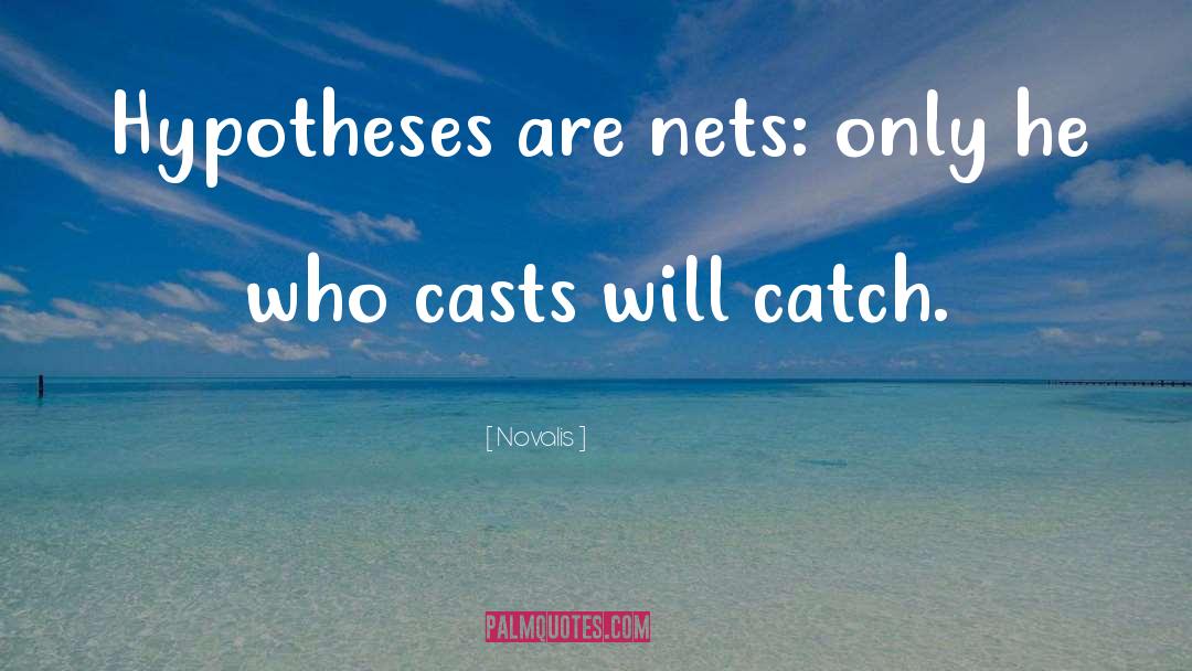 Novalis Quotes: Hypotheses are nets: only he