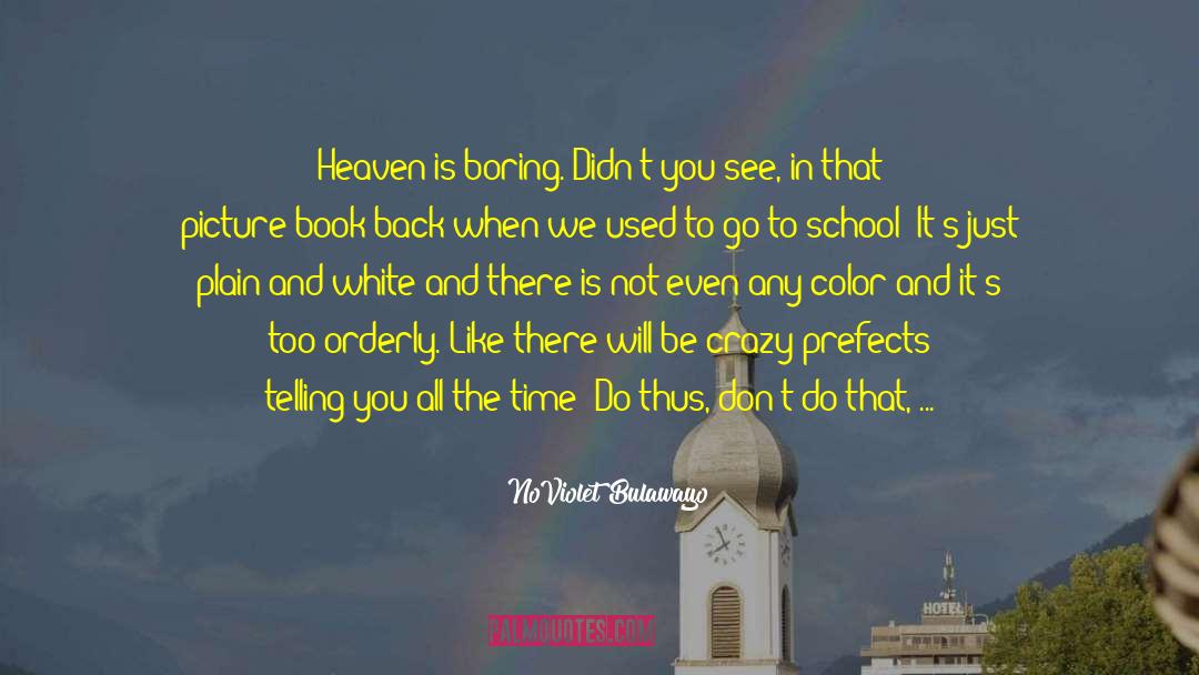 NoViolet Bulawayo Quotes: Heaven is boring. Didn't you