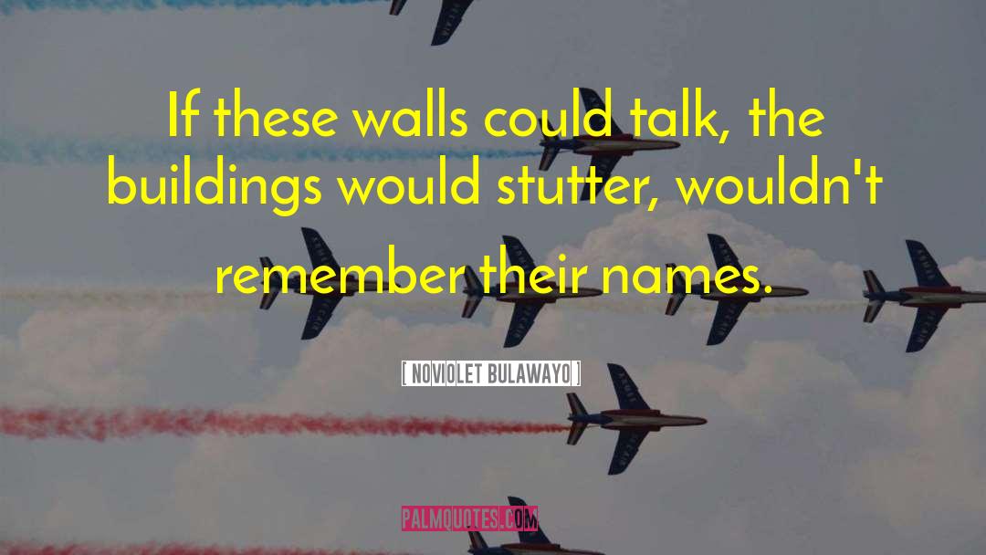 NoViolet Bulawayo Quotes: If these walls could talk,