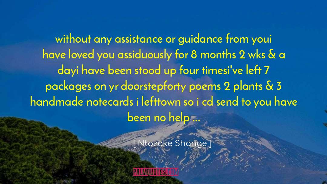 Ntozake Shange Quotes: without any assistance or guidance