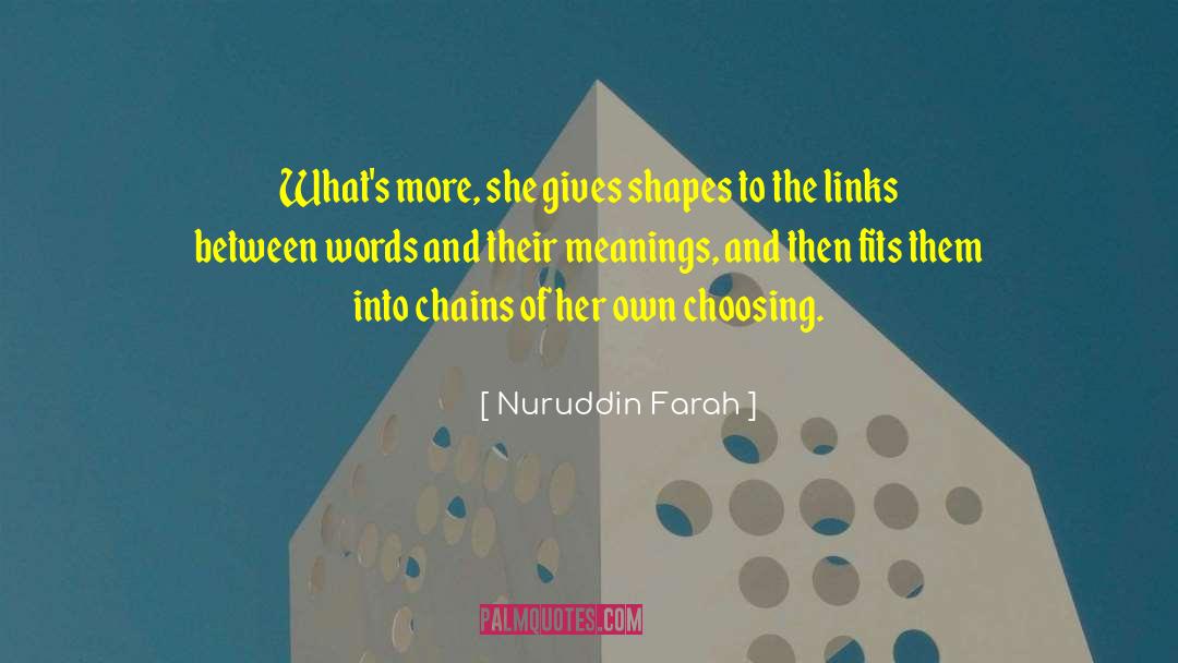 Nuruddin Farah Quotes: What's more, she gives shapes