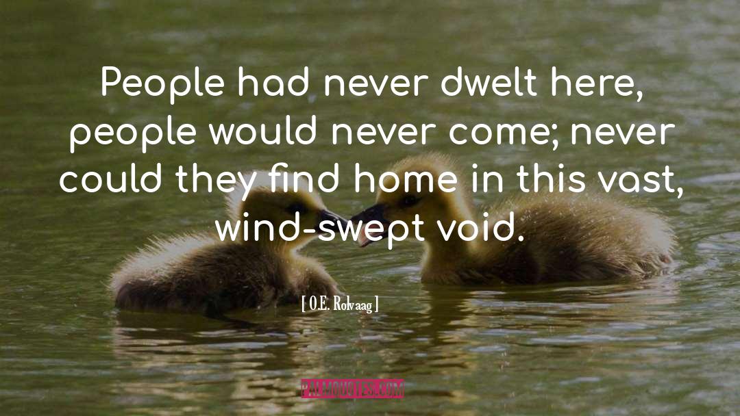 O.E. Rolvaag Quotes: People had never dwelt here,