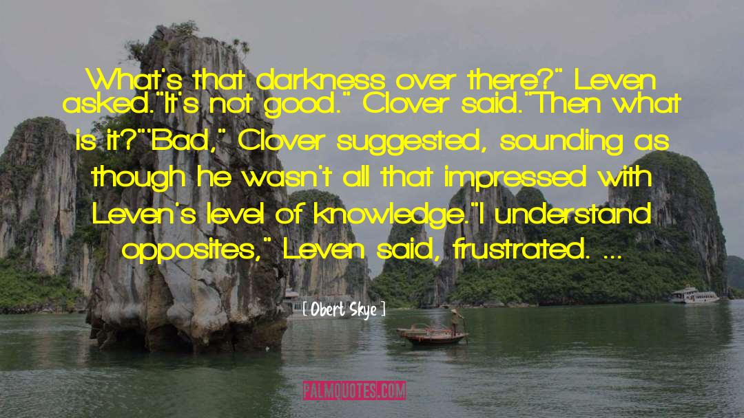 Obert Skye Quotes: What's that darkness over there?