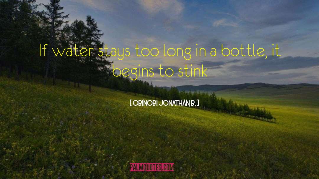 Obinobi Jonathan B. Quotes: If water stays too long