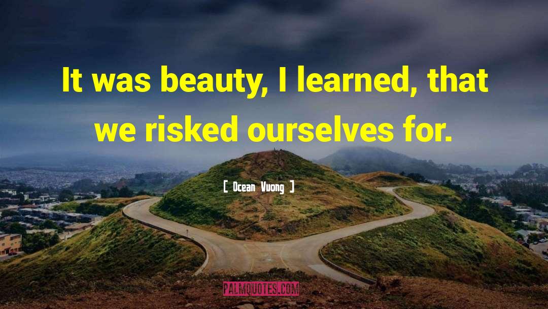 Ocean Vuong Quotes: It was beauty, I learned,