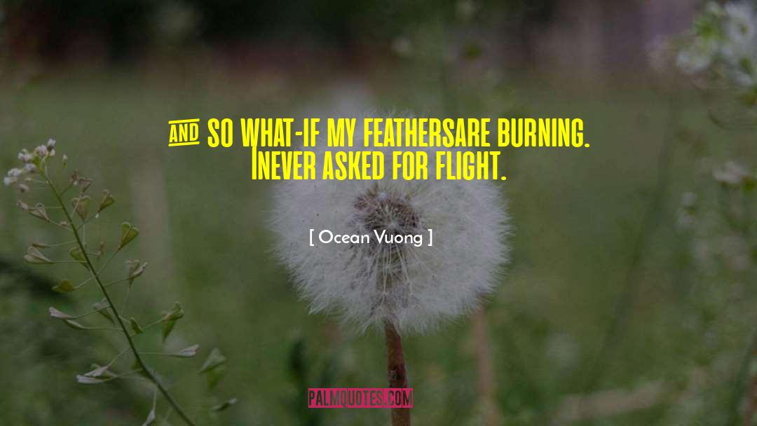 Ocean Vuong Quotes: & so what–if my feathers<br