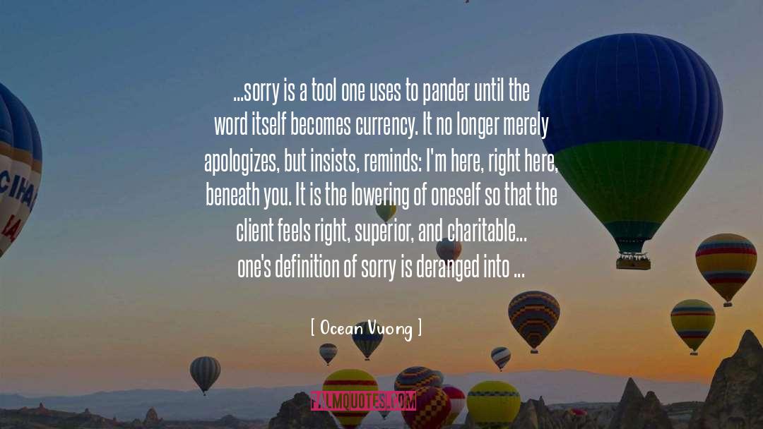 Ocean Vuong Quotes: ...sorry is a tool one