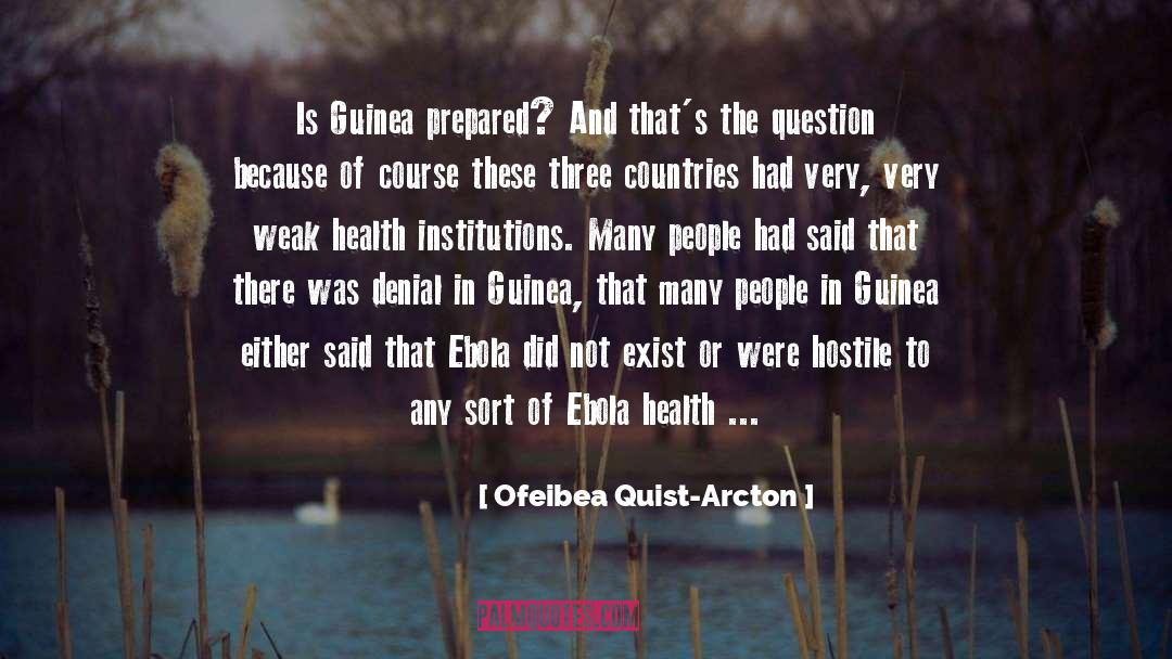 Ofeibea Quist-Arcton Quotes: Is Guinea prepared? And that's