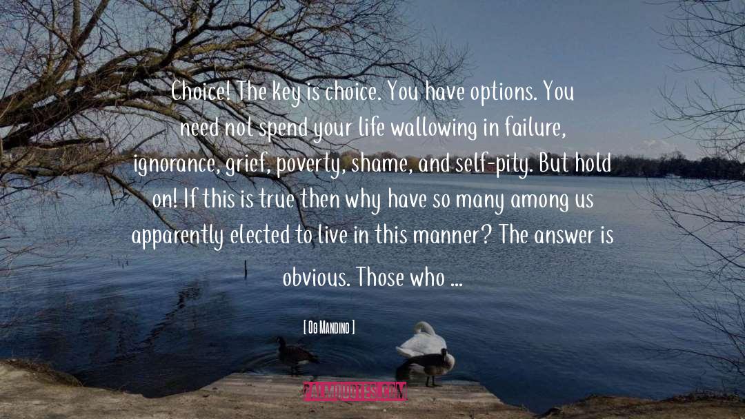 Og Mandino Quotes: Choice! The key is choice.