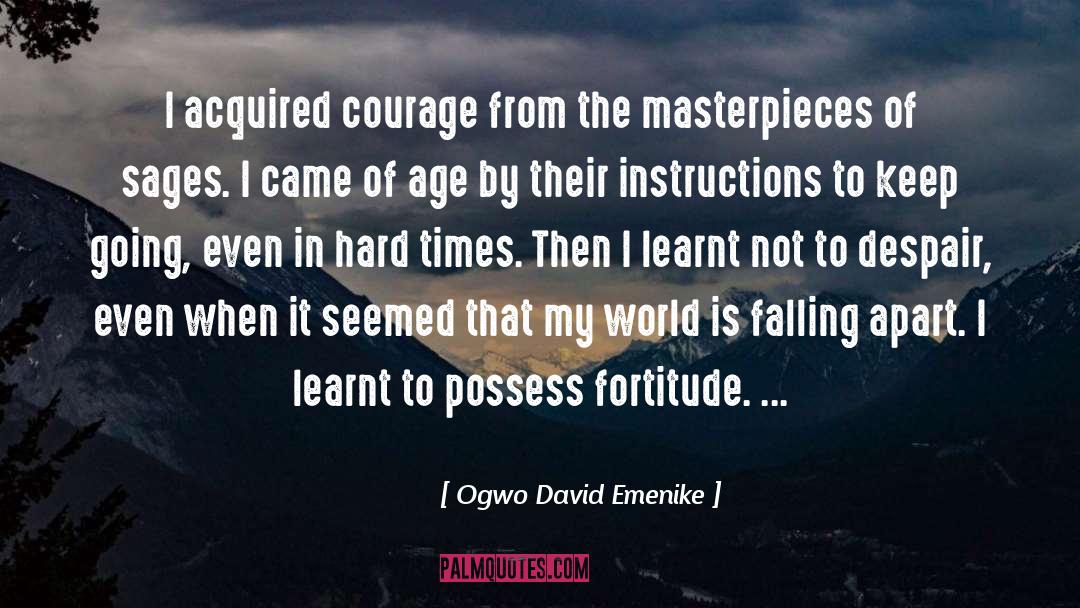 Ogwo David Emenike Quotes: I acquired courage from the