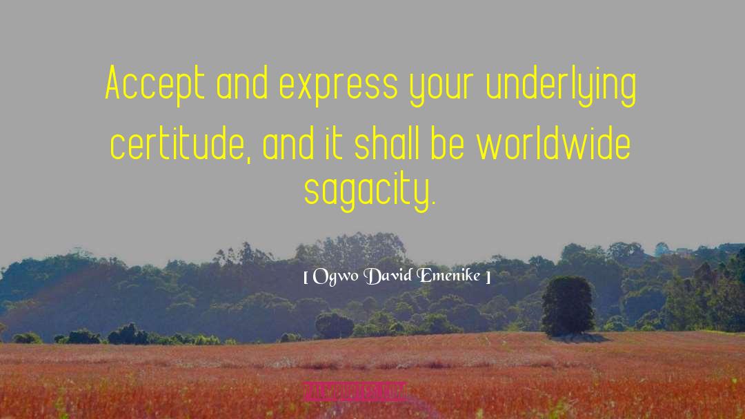 Ogwo David Emenike Quotes: Accept and express your underlying