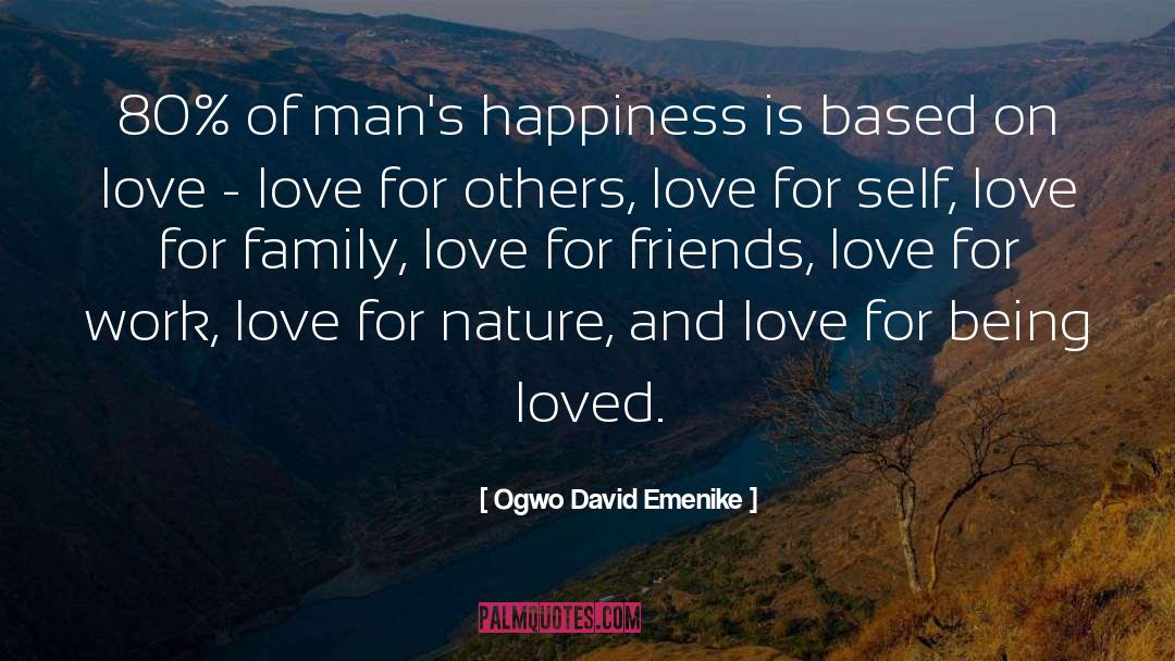 Ogwo David Emenike Quotes: 80% of man's happiness is