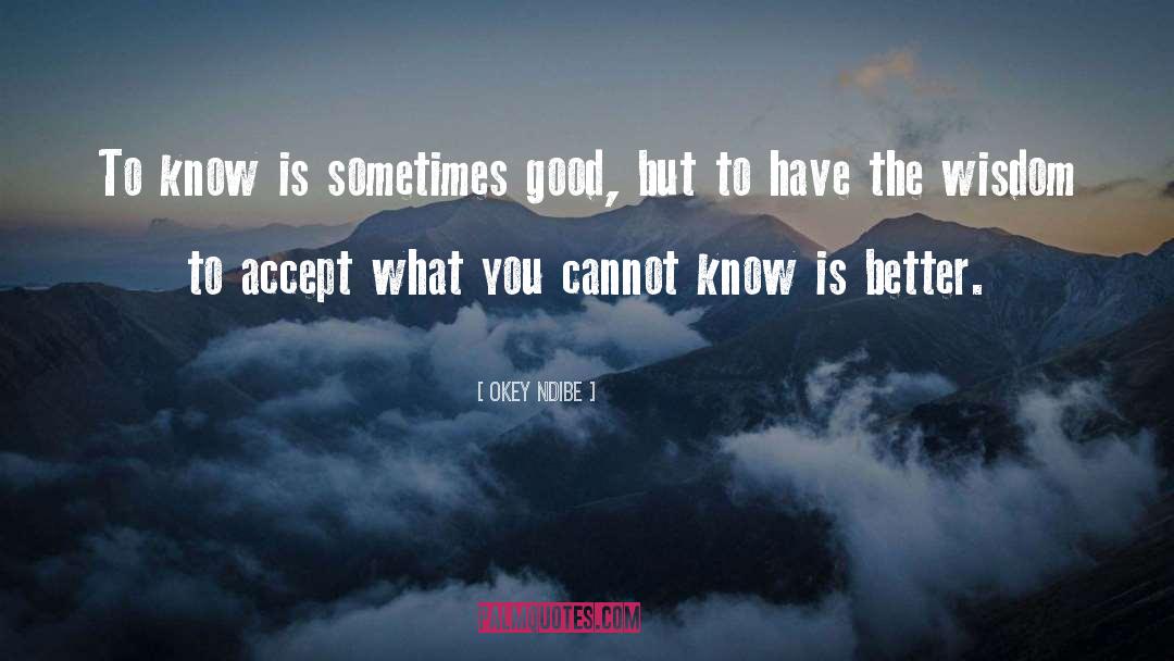 Okey Ndibe Quotes: To know is sometimes good,