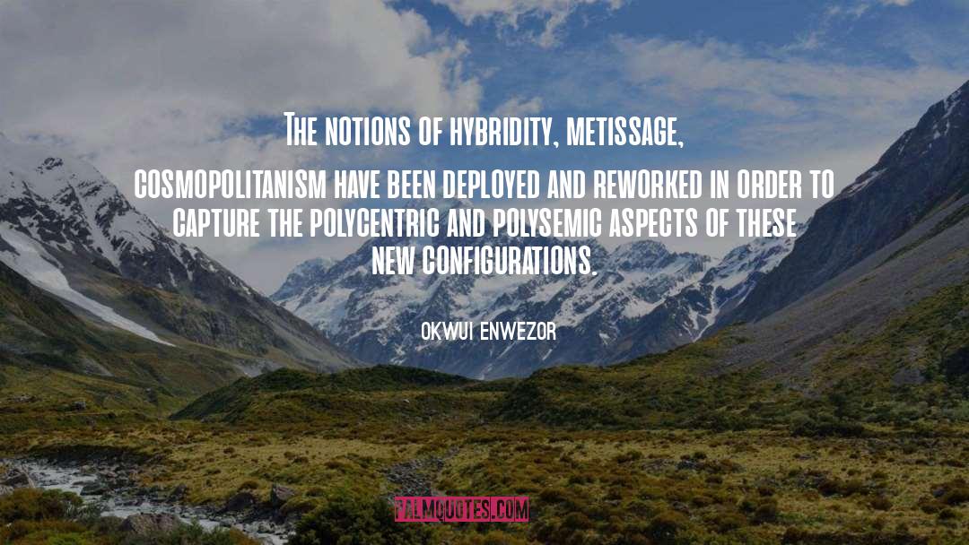 Okwui Enwezor Quotes: The notions of hybridity, metissage,