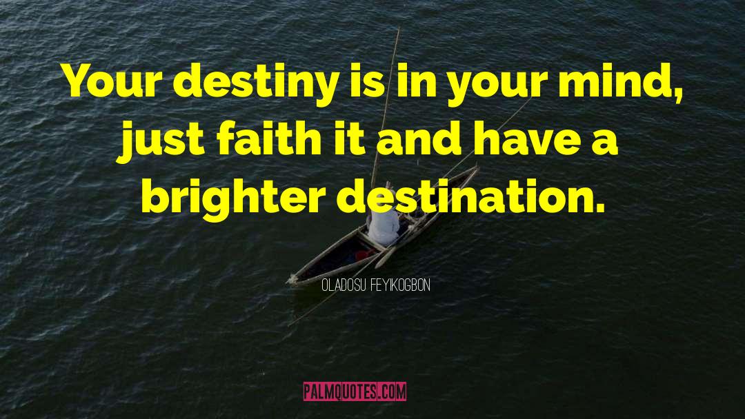 Oladosu Feyikogbon Quotes: Your destiny is in your