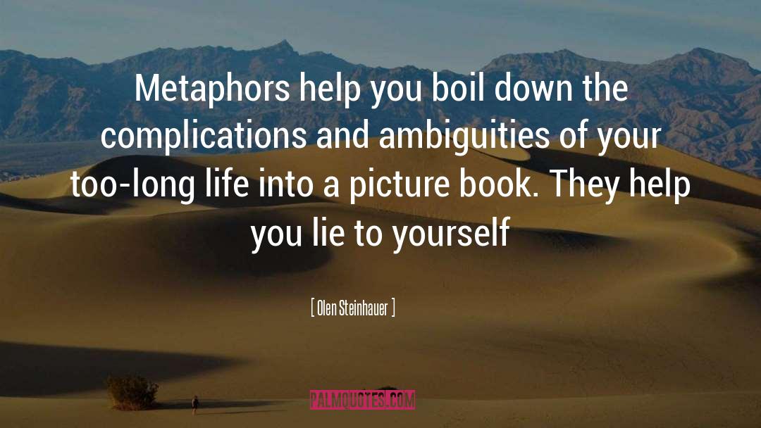 Olen Steinhauer Quotes: Metaphors help you boil down