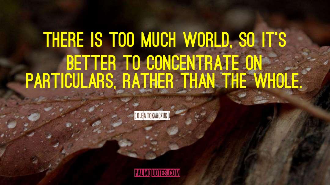 Olga Tokarczuk Quotes: There is too much world,