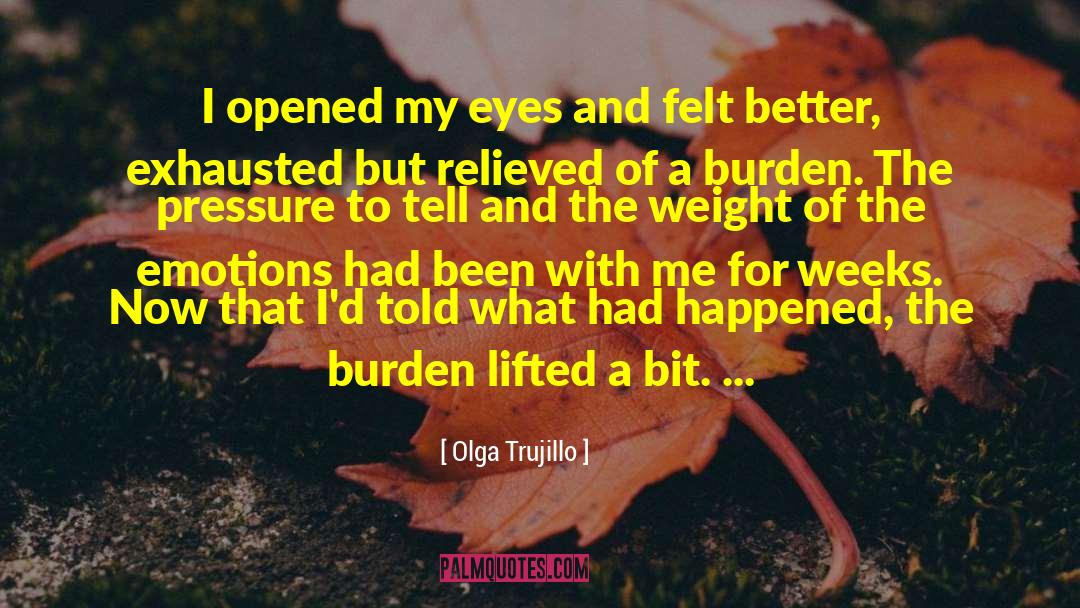 Olga Trujillo Quotes: I opened my eyes and