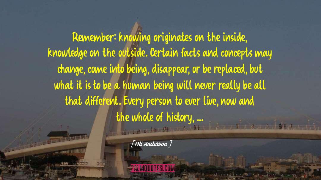 Oli Anderson Quotes: Remember: knowing originates on the