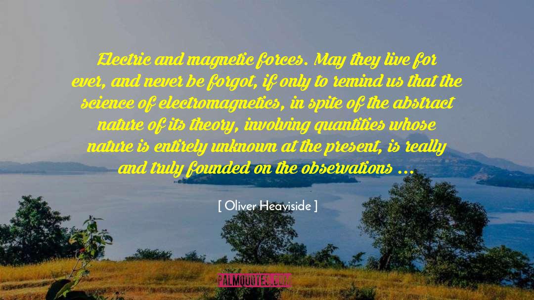 Oliver Heaviside Quotes: Electric and magnetic forces. May