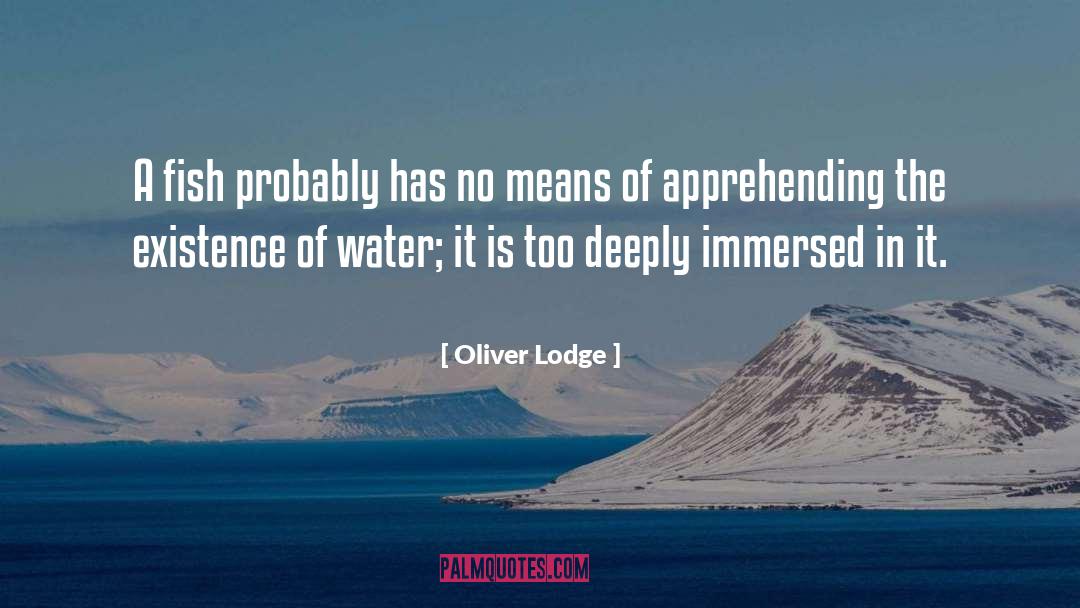 Oliver Lodge Quotes: A fish probably has no
