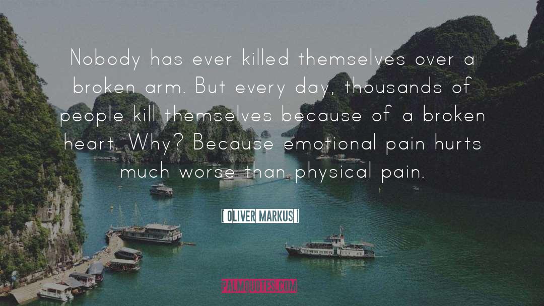 Oliver Markus Quotes: Nobody has ever killed themselves