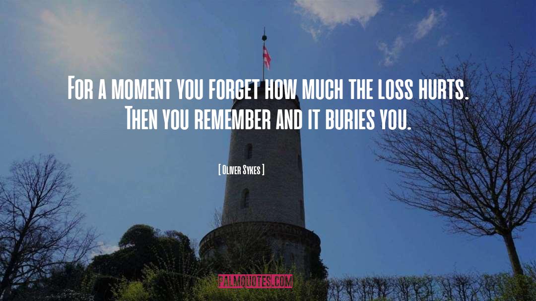 Oliver Sykes Quotes: For a moment you forget