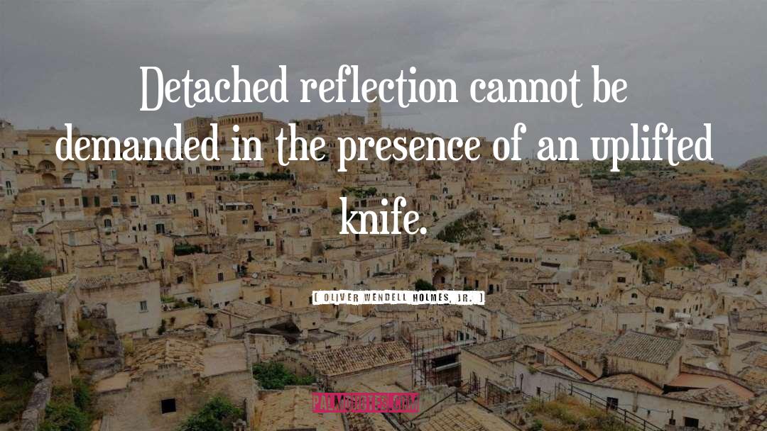 Oliver Wendell Holmes, Jr. Quotes: Detached reflection cannot be demanded