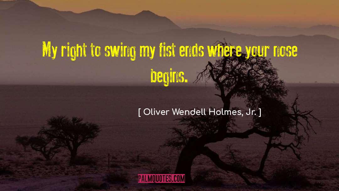 Oliver Wendell Holmes, Jr. Quotes: My right to swing my