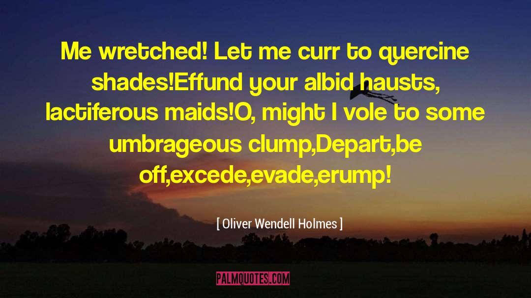 Oliver Wendell Holmes Quotes: Me wretched! Let me curr